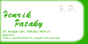 henrik pataky business card